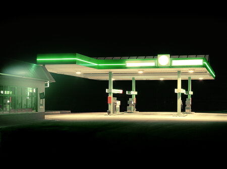Tankstelle - grün / weiss / grün